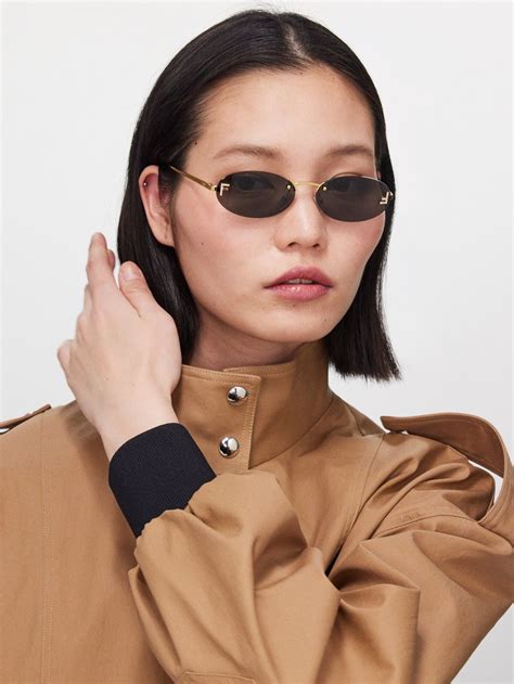 fendi rimless round sunglasses